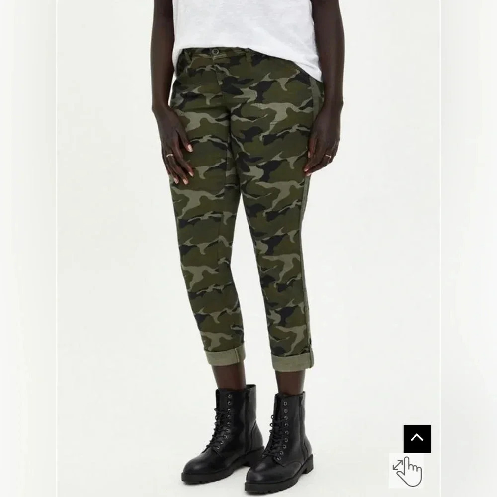 Torrid Crop Aviator Skinny Stretch Twill Mid-Rise Pant